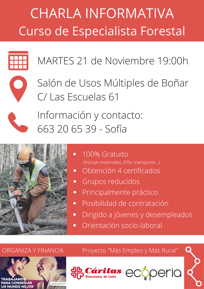 Cartel Charla Forestal Boñar